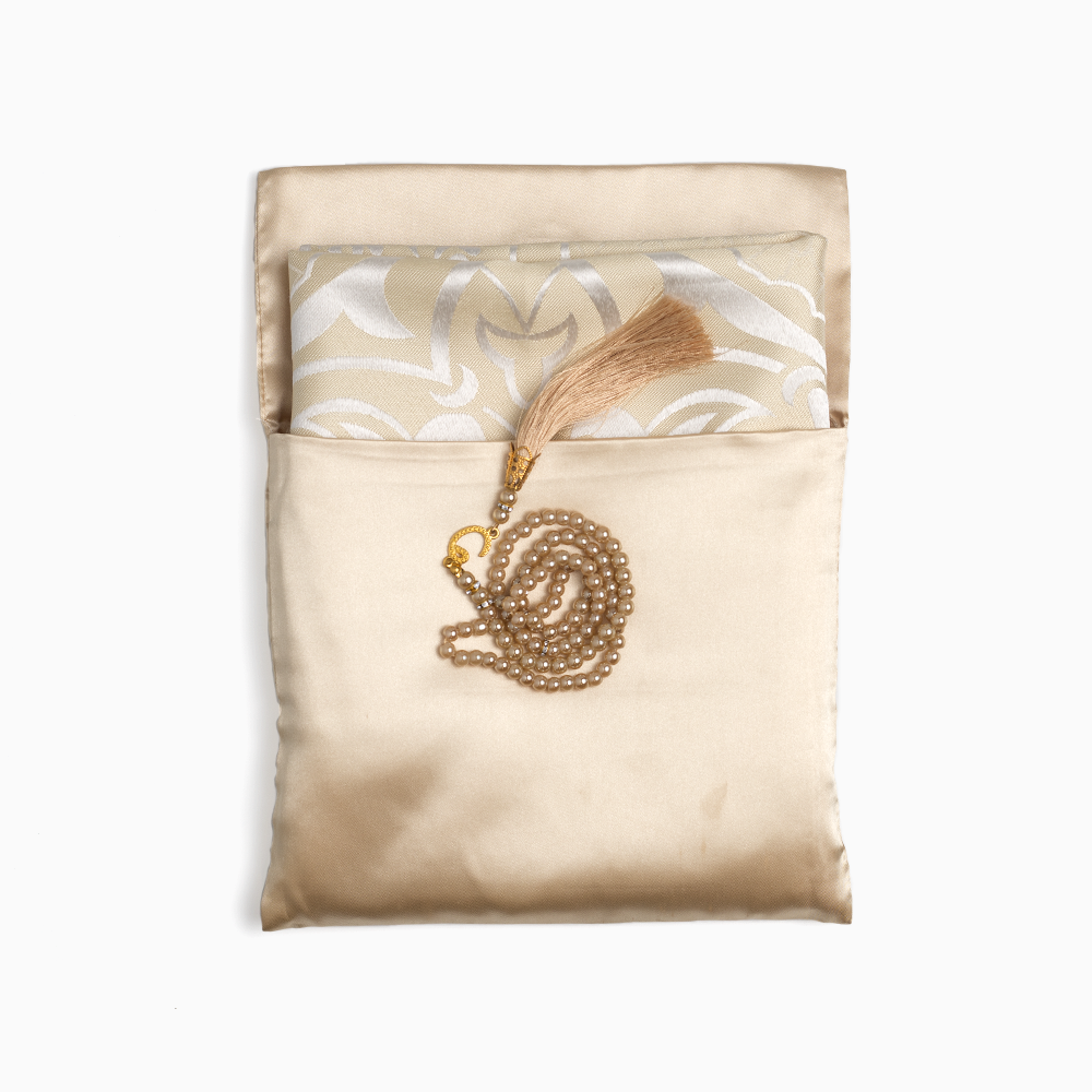 Ebadat Gift Prayer Mat with Matching Prayer Beads