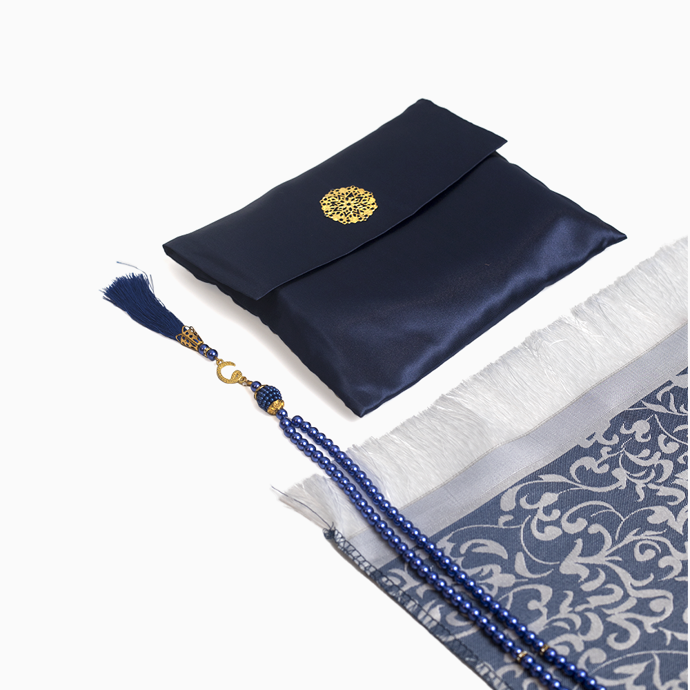 Ebadat Gift Prayer Mat with Matching Prayer Beads