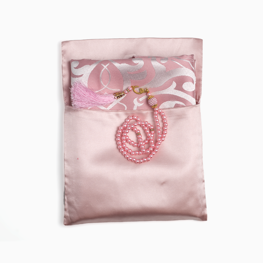 Ebadat Gift Prayer Mat with Matching Prayer Beads