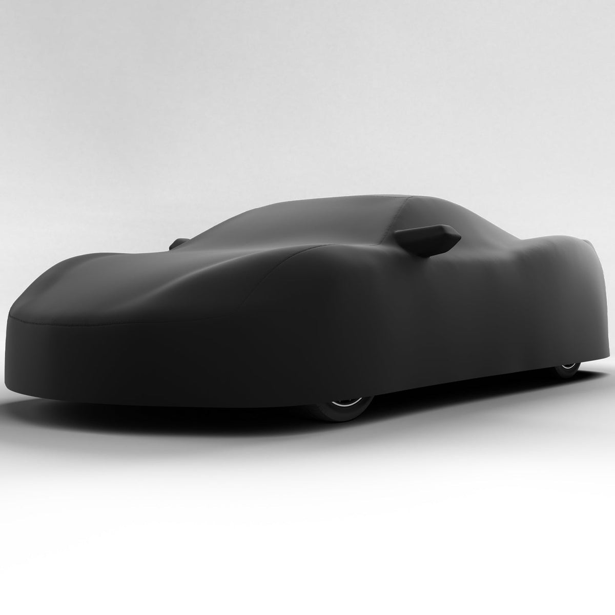 Black Satin BL - Black Car Cover for Chevrolet Corvette E-Ray 2026 Convertible 2-Door with HIGH Wing Spoiler